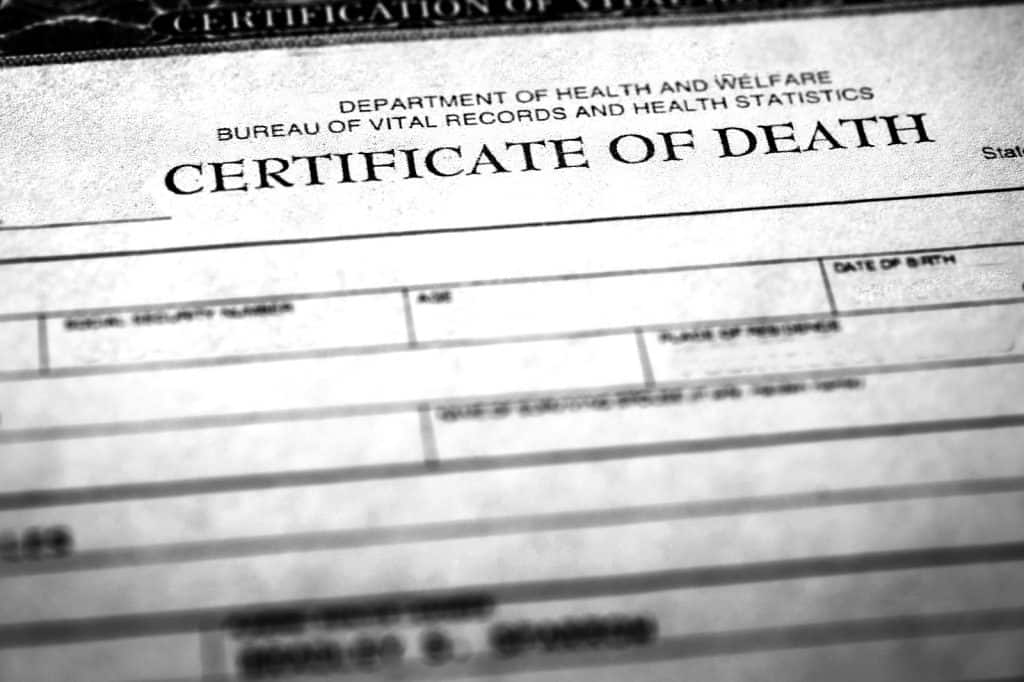 Registro defunción