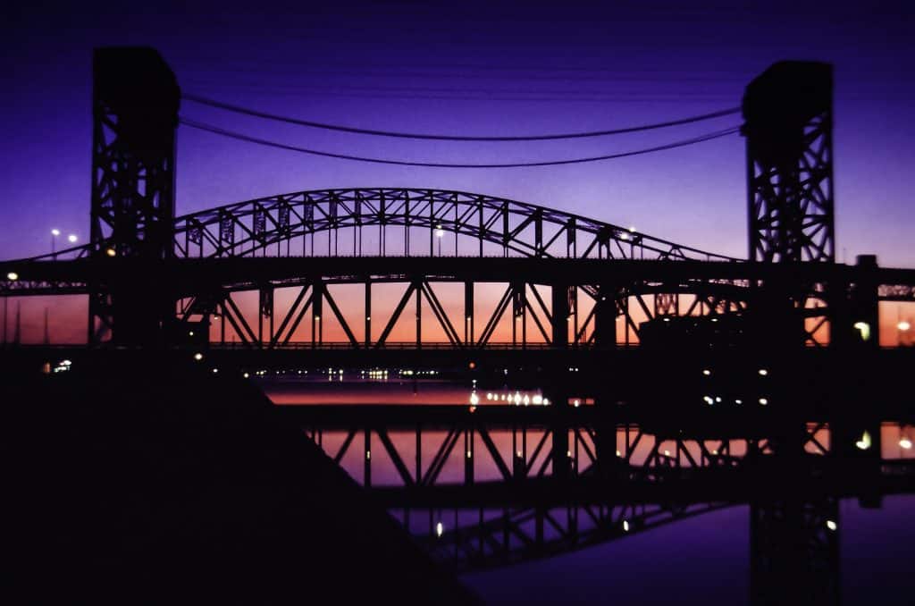 Puente, atardecer
