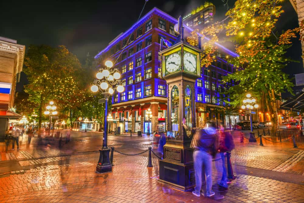 Reloj de Vapor Histórico en el barrio de Gastown, Vancouver