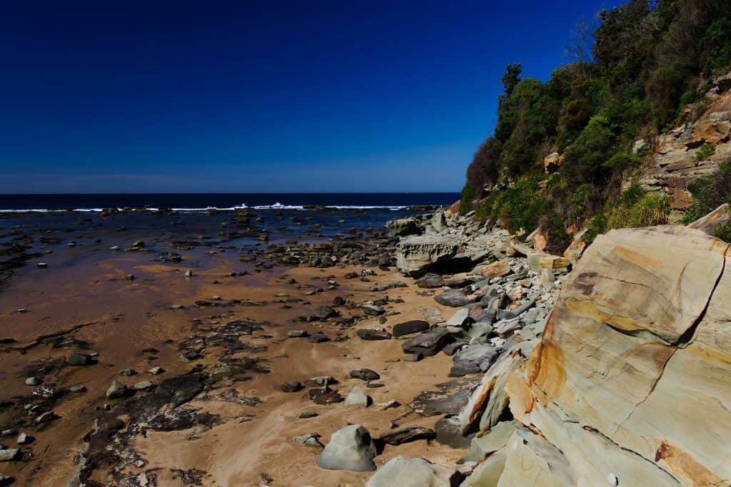 La playa Shelly, al este del lago Tuggerah 