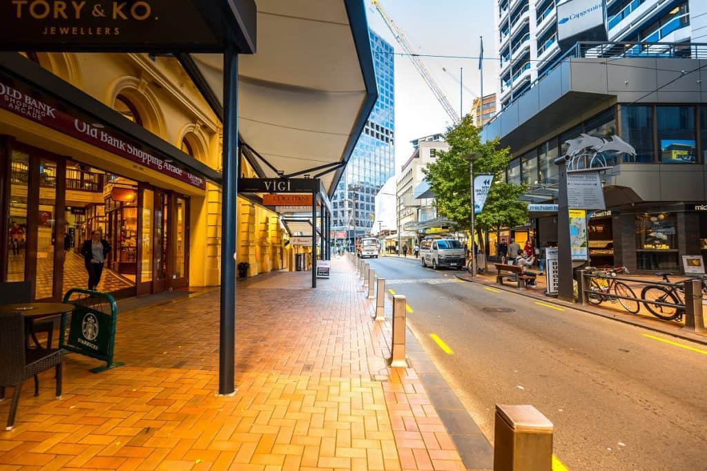 Calle en Wellington, Nueva Zelanda