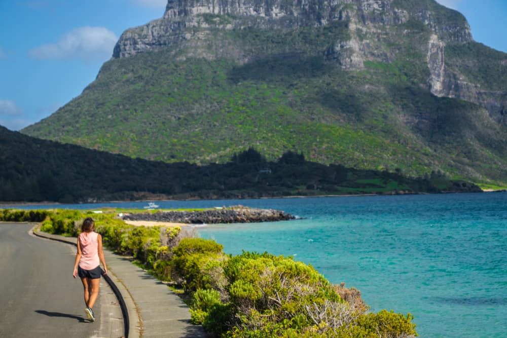 Mujer lagoon Playa Lorde Howe Island